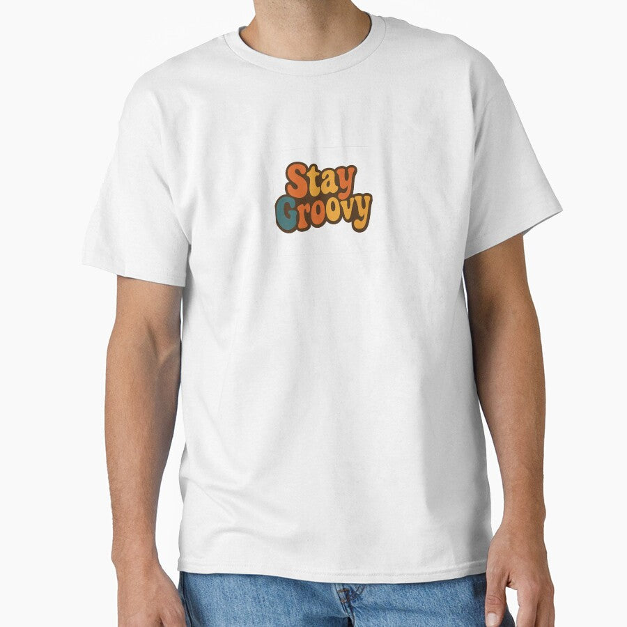 Retro Wavy Stay Groovy Slogan by Le Grand Requin - Adult & Kids T-Shirts, Sweatshirts & Hoodies apparel design preview 1