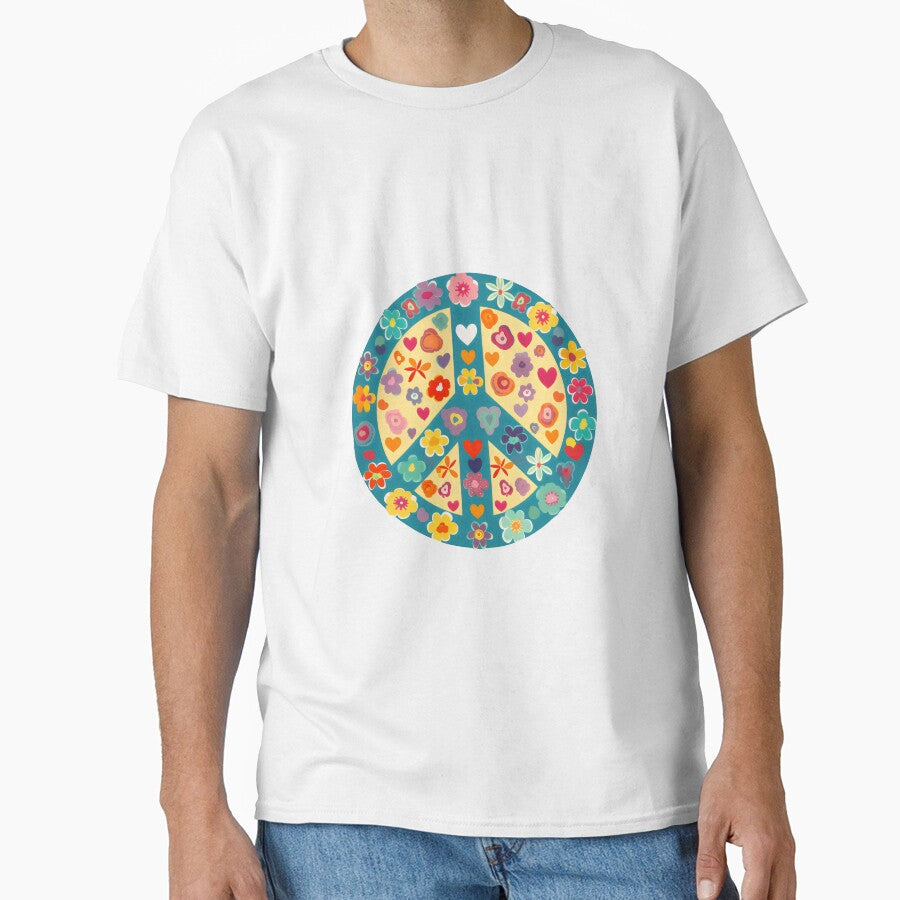 Peace Heart Sign Lovers Art Hippie Groovy Vibes - Adult & Kids T-Shirts, Sweatshirts & Hoodies apparel design preview 1