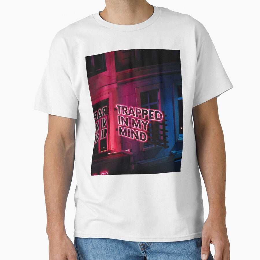 Vaporwave Motel illuminated sign. Trapped in my mind - Adult & Kids T-Shirts, Sweatshirts & Hoodies apparel design preview 1