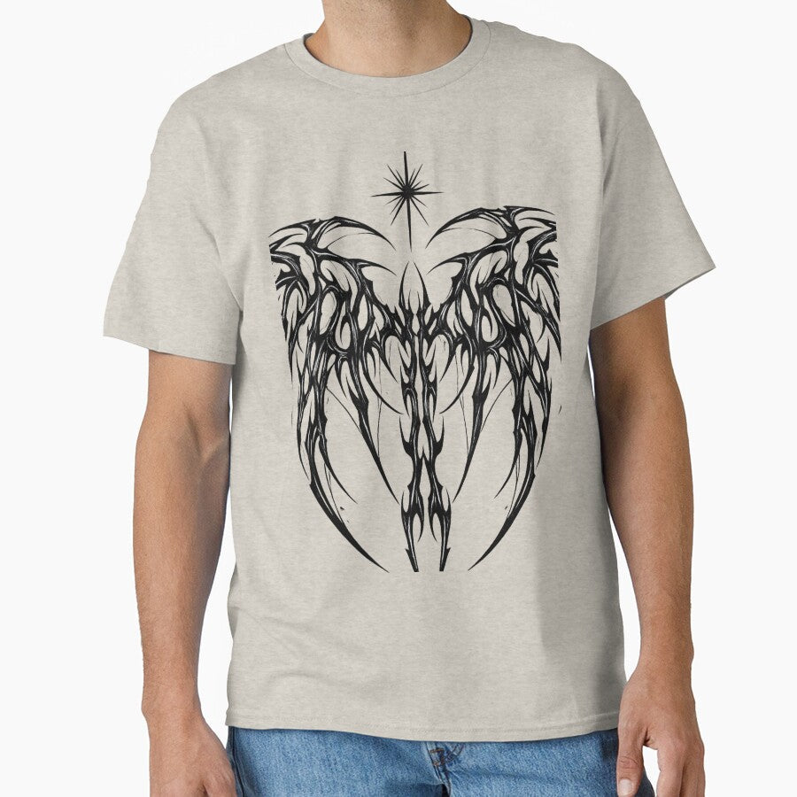 Neo-Gothic Cyber Sigil Wings Dark Metal Aesthetic by - Adult & Kids T-Shirts, Sweatshirts & Hoodies apparel design preview 1