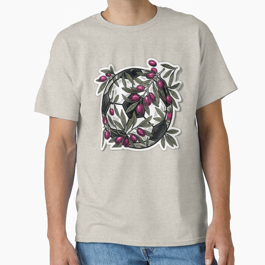 Retro 90s Football Olive Tree Branch Pink Soccer 2026 - Adult & Kids T-Shirts, Sweatshirts & Hoodies apparel design preview 1
