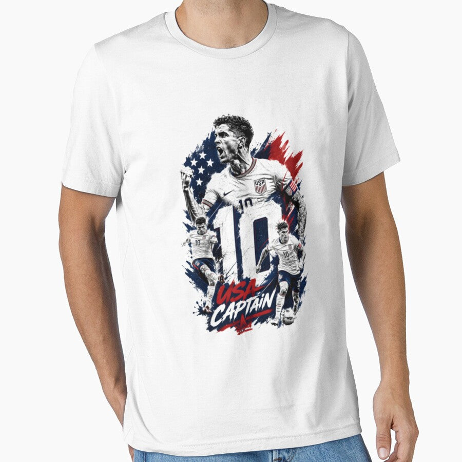 Potrait Christian Pulisic USA Captain Collage by - Adult & Kids T-Shirts, Sweatshirts & Hoodies apparel design preview 1