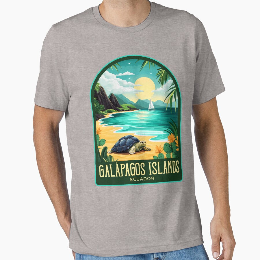 Galápagos Islands Vintage Travel Illustration by - Adult & Kids T-Shirts, Sweatshirts & Hoodies apparel design preview 1