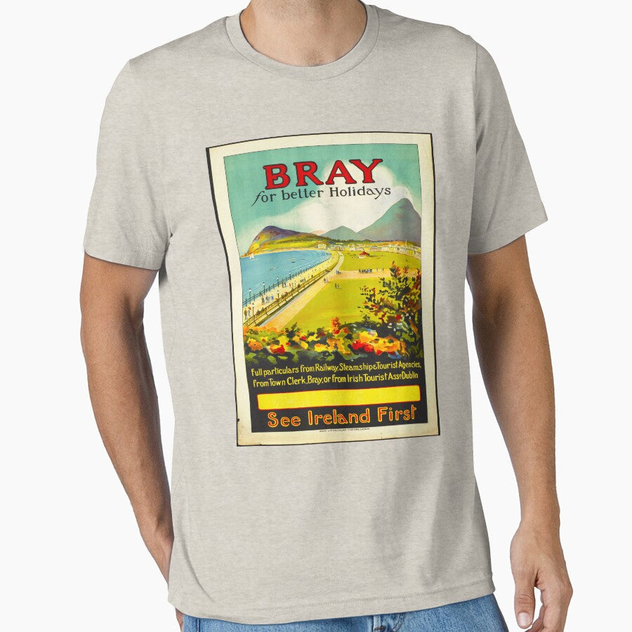 Bray Ireland Vintage Travel by Go Logo Designs - Adult & Kids T-Shirts, Sweatshirts & Hoodies apparel design preview 1