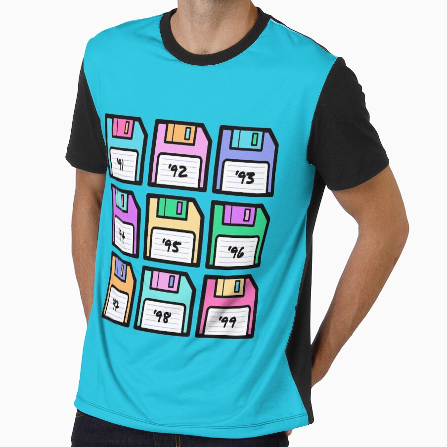 90s Aesthetic Floppy Disk by 90sAlien - Adult & Kids T-Shirts, Sweatshirts & Hoodies apparel design preview 1