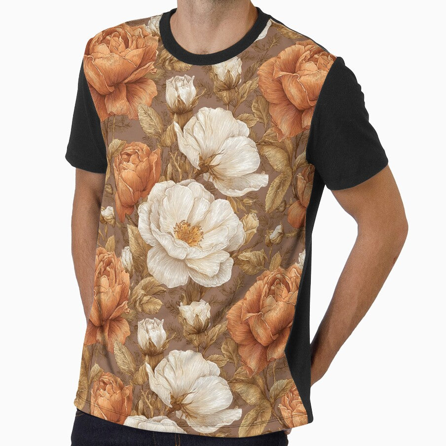 Charming Rose Texture Flower Garden Pattern - Adult & Kids T-Shirts, Sweatshirts & Hoodies apparel design preview 1
