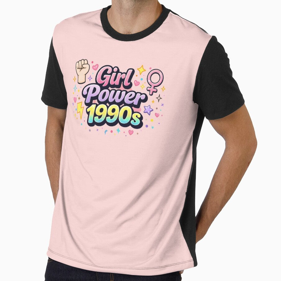 Girl Power 1990s Retro Feminist Nostalgia Vintage 90s - Adult & Kids T-Shirts, Sweatshirts & Hoodies apparel design preview 1