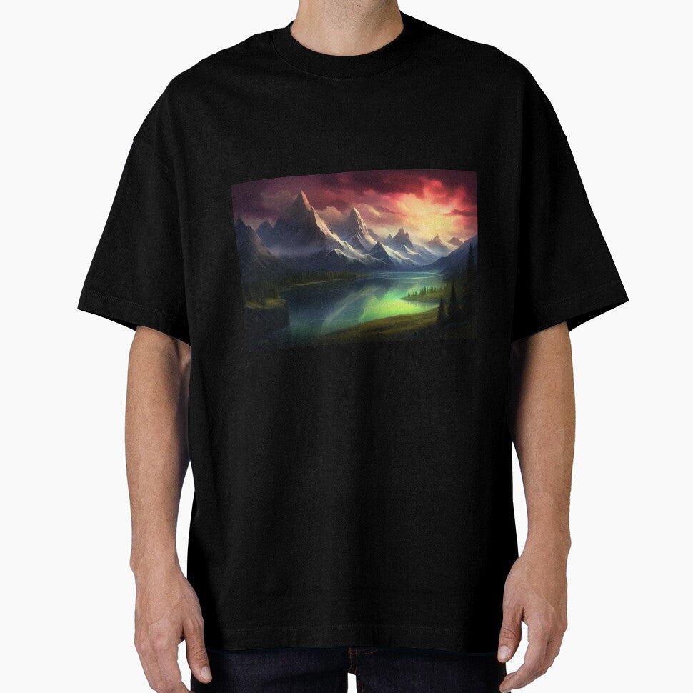 Fantasy Landscape Emerald Lake by Masterpiece - Adult & Kids T-Shirts, Sweatshirts & Hoodies apparel design preview 1