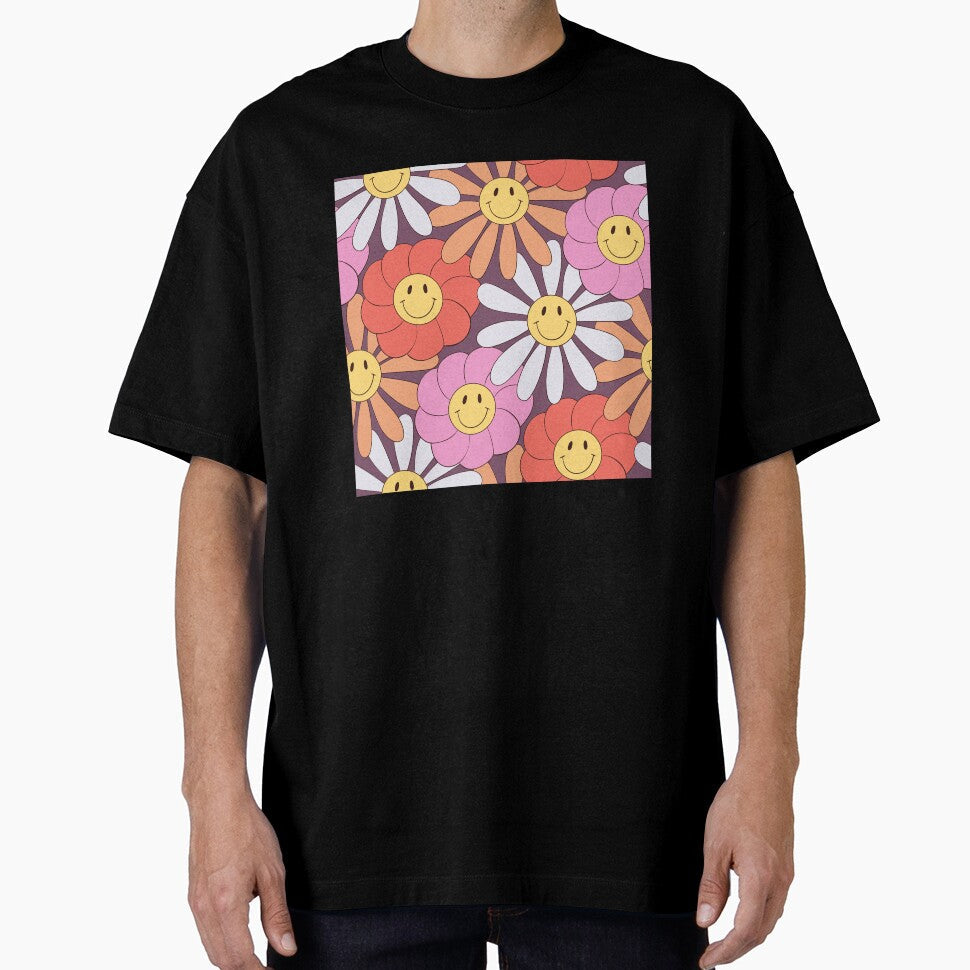 Happy Hippie Retro Flowers by Erie-Cole - Adult & Kids T-Shirts, Sweatshirts & Hoodies apparel design preview 1