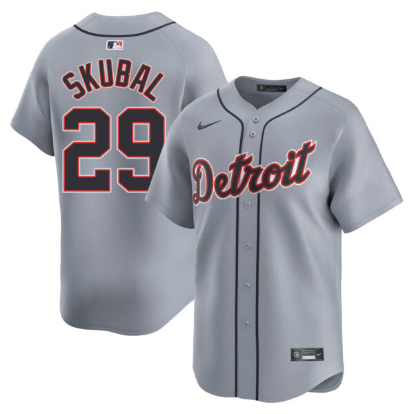 Tarik Skubal Detroit Tigers Road Limited Jersey - Gray baseball jersey product view 1