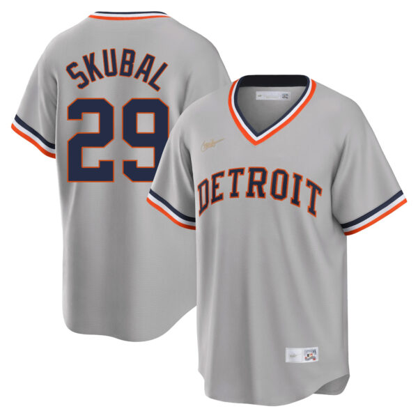 Tarik Skubal Detroit Tigers Cooperstown Collection Jersey - White baseball jersey product view 1