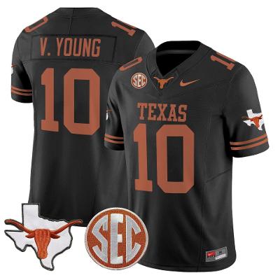 Vince Young Texas Longhorns Jersey - Black sports jersey product view 1