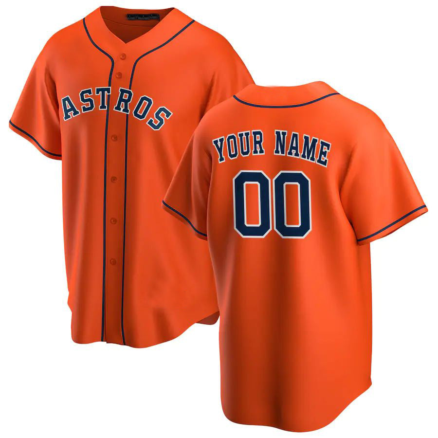 Custom Houston Astros Baseball Orange Jerseys Stitched Letter And Numbers Mesh for Men Women Youth Button Down Jersey baseball jersey product view 2