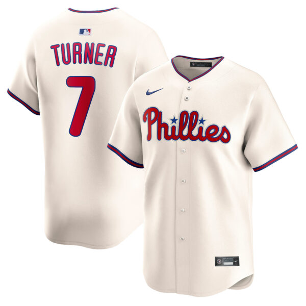Trea Turner Philadelphia Phillies Alternate Limited Jersey - Cream baseball jersey product view 1