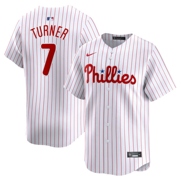 Trea Turner Philadelphia Phillies Home Limited Jersey - White baseball jersey product view 1