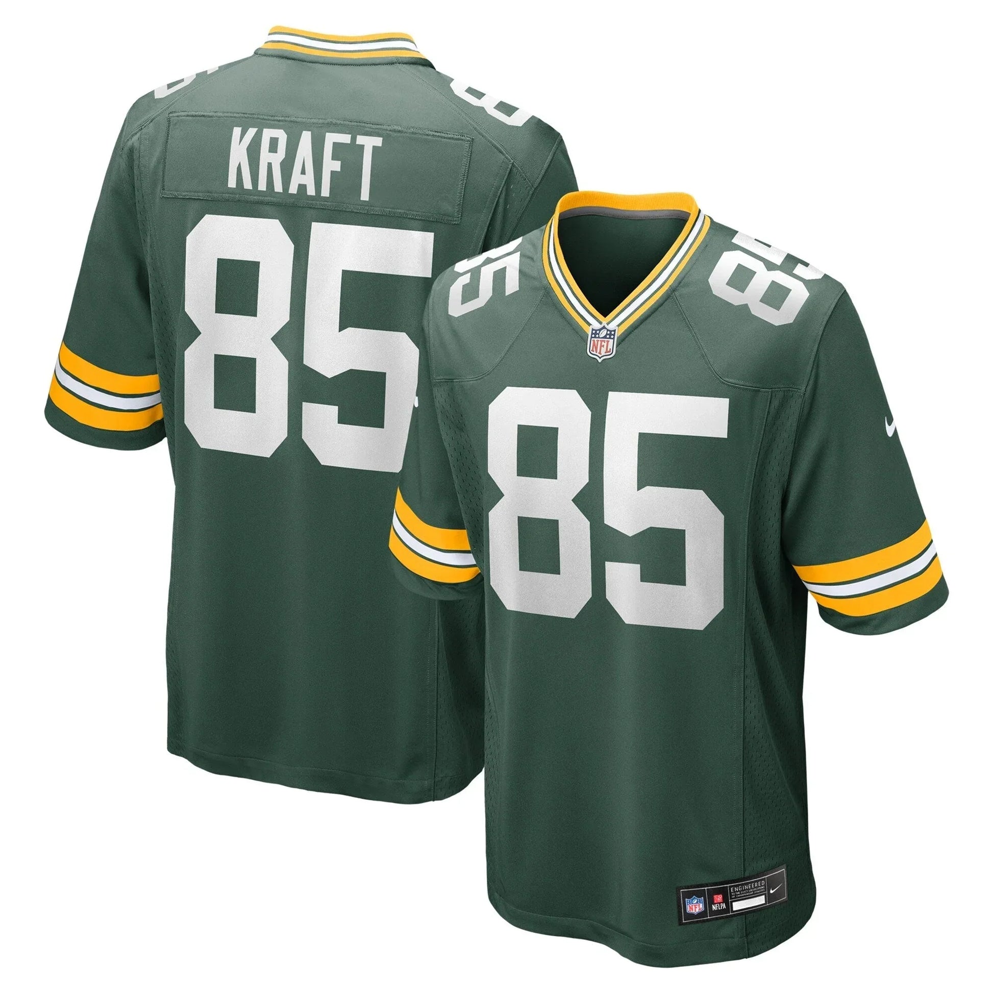 Tucker Kraft Green Bay Packers Jersey - Green football jersey product view 1