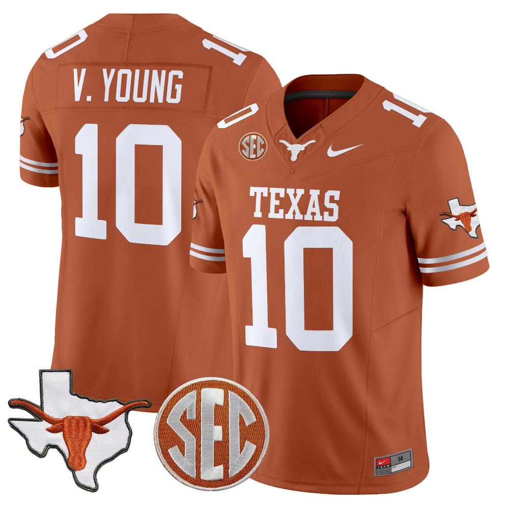 Vince Young Texas Longhorns Jersey - Orange sports jersey product view 1
