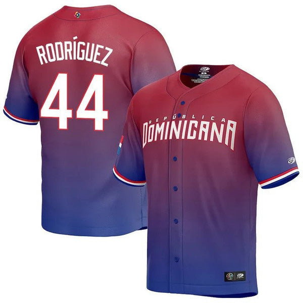 Julio Rodríguez Dominican Baseball Seattle Mariners World Baseball Classic Jersey – Red baseball jersey product view 1