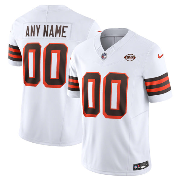 Custom Cleveland Browns 1946 Throwback Vapor Jersey - White football jersey product view 1