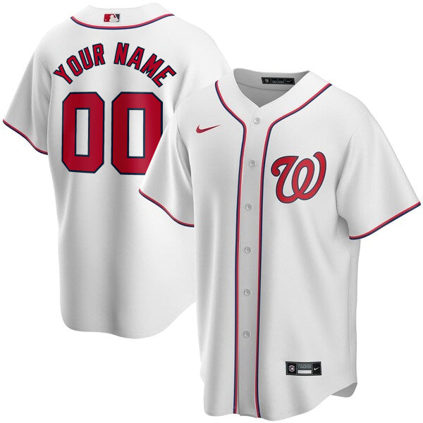 Custom Washington Nationals Alternate Jersey - White baseball jersey product view 1