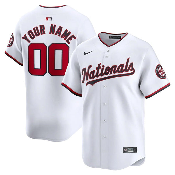 Custom Washington Nationals Home Jersey - White baseball jersey product view 1