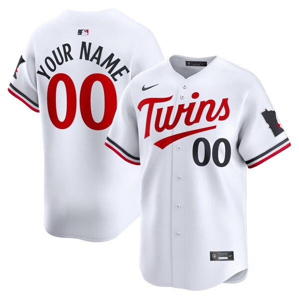 Custom Minnesota Twins Home Jersey - White baseball jersey product view 1