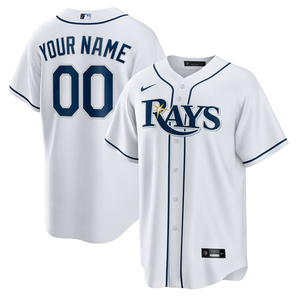 Custom Tampa Bay Rays Devil Rays Jersey - White baseball jersey product view 1