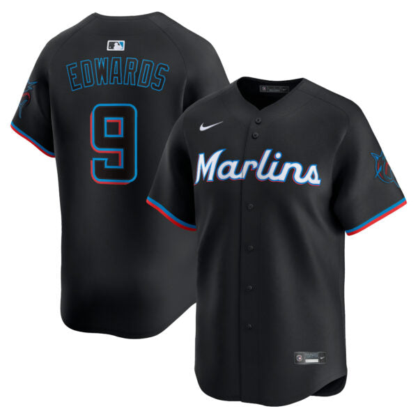 Xavier Edwards Miami Marlins Alternate Limited Jersey - Black baseball jersey product view 1