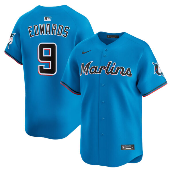 Xavier Edwards Miami Marlins Alternate Limited Jersey - Blue baseball jersey product view 1