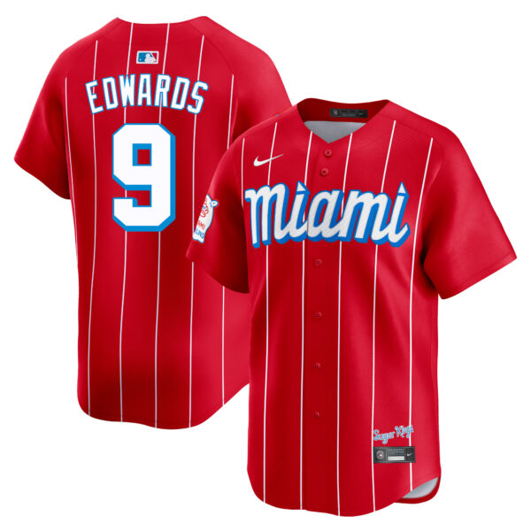 Xavier Edwards Miami Marlins City Connect Limited Jersey - Red baseball jersey product view 1
