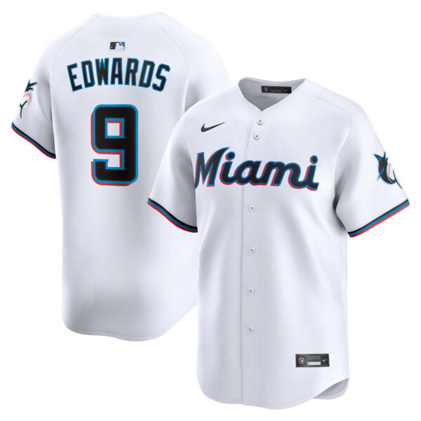 Xavier Edwards Miami Marlins Home Limited Jersey - White baseball jersey product view 1